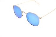 Art.no. 9790 Round metalframe. Silver with blue REVO-lens and gold with pink REVO-lens (pgr. 5)